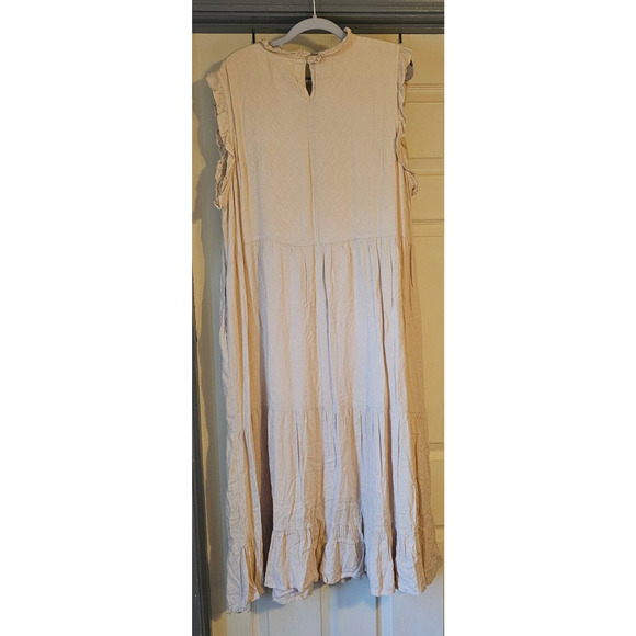 Sweet Magnolia Sleeveless Tiered Midi Dress Beige Textured Knit NWT Boho XXL - Picture 7 of 10